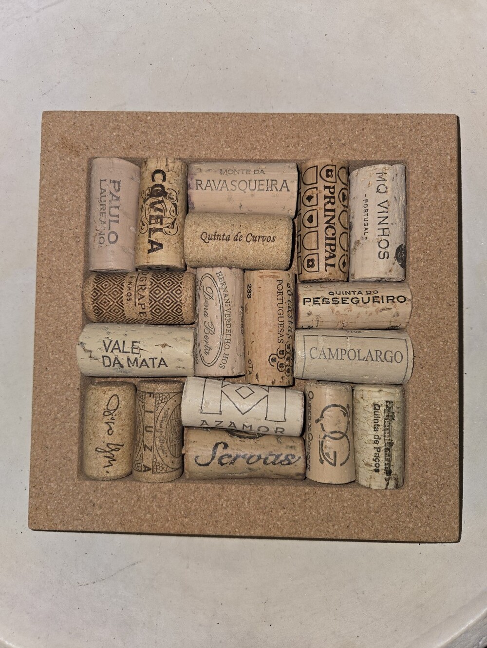 Wine Cork Coaster Trivet - Natural Cork Block with Reclaimed Wine Corks